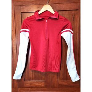 Chasse Performance Red & White Collared Zip Jersey White Sleeves Size Small